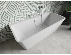 Mexen Volta, voľne stojaca nástenna vaňa 170 x 75 cm, biela, biely prepad, 51131707500-20
