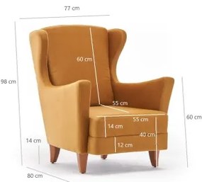 Kreslo ušiak NUPI žlté