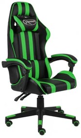 vidaXL Herná stolička čierna a zelená umelá koža-