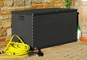 Záhradný plastový box RATTAN 420 L, grafitový