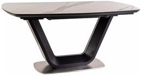 Rozkládací jídelní stůl Armani 160/220 cm bílý/černý