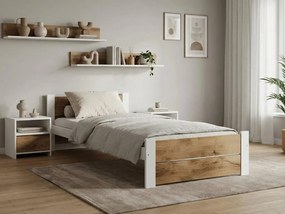 Posteľ IKAROS DOUBLE 80 x 200 cm, biela/dub artisan Rošt: Bez roštu, Matrac: Matrac COCO MAXI 20 cm