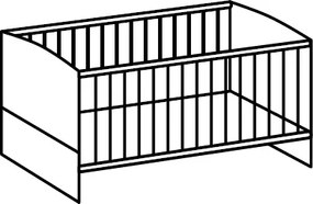 Detská postieľka Cariba 70x140 cm, dub san remo/biela