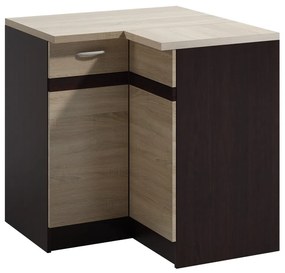 Rohová kuchyňská skříňka Livia 90 cm pravá dub sonoma/tmavě hnědá