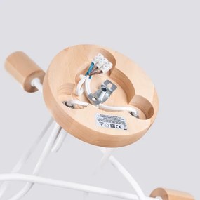 Sollux SL.1474 - Prisadený luster EMBER 3xE27/15W/230V biela/béžová/buk