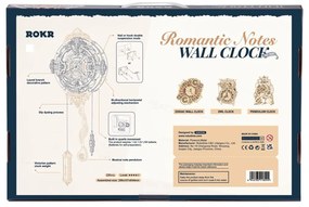 Robotime Rokr 3D dřevěné puzzle Romantické nástěnné hodiny 231 ks