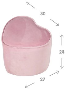 Svetloružový zamatový detský puf Lil Sofa – Roba