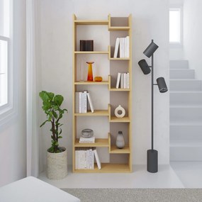 Moderná knižnica Houseland Oppa dub prírodný/mocha