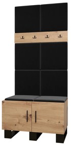 Predsieňová zostava Amanda 4 (dub artisan + čierna). Vlastná spoľahlivá doprava až k Vám domov. 1085888