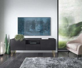 Televizní stolek Harmony Va 144 cm černý/černý mramor