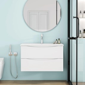 Závesná skrinka pod umývadlo Houseland Nirela 80 cm biela