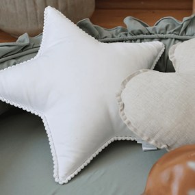 Boho vankúš hviezda s bublinkami biely 44 cm
