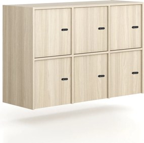 Nadstavba pre skrine FRAME, 6x dvere, 1299 x 450 x 854 mm, mechanický kódový zámok, dub prírodný