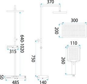 Rea Pedro, sprchový set s termostatom, čierna matná, REA-P0897