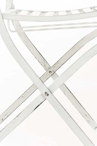 Kovová skladacia stolička Sibell - Biela antik