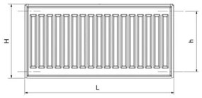 Malý doskový radiátor Rotheigner 22 600 x 400 mm 4 bočné prípojky