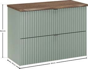 Comad Kúpeľňová skrinka pod doskové umývadlo SET-LRG B NAT Casella 80 zelená/dub casella