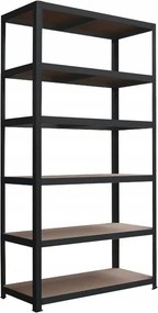 Regál 240x120x40 cm lakovaný 6-policový, nosnosť 720 kg - ČIERNÝ