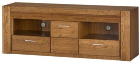 Televizní stolek Velvet II 25 161 cm z masivu s LED osvětlením dub Rustikal