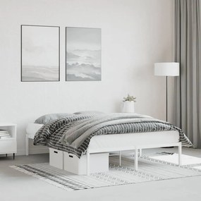 Kovový rám postele biely 140x200 cm 373674