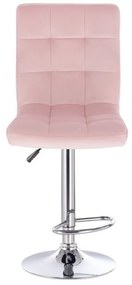 LuxuryForm DESIGN Barová stolička TOLEDO VELUR na striebornom tanieri - ružová