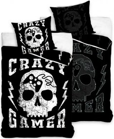 Bavlnené posteľné obliečky Crazy Gamer - so svietiacim efektom - 100% bavlna Renforcé - 70 x 90 cm + 140 x 200 cm