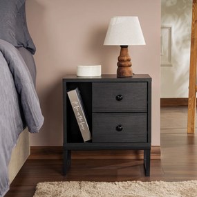 Nočný stolík Glimmer Wood Black