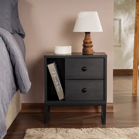 Nočný stolík Glimmer Wood Black