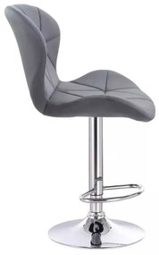 LuxuryForm DESIGN Barová stolička LIVIO VELUR na striebornom tanieri - tmavo šedá