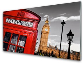 Skleneny obraz Telefónne budka londýn 100x50 cm