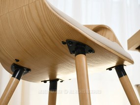 Jedálenská stolička Busque (béžová + dub). Akcia -13%. Vlastná spoľahlivá doprava až k Vám domov. 1136457