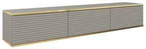 Závěsný televizní stolek Oro MDF 175 cm  šedý/zlatý