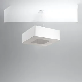Závesné svietidlo Urano, 1x biele textilné tienidlo, (biely plast), (60 cm)