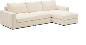 Béžová ženilková rohová pohovka (pravý roh/s leňoškou) Alea – Kave Home