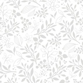 DEKORNIK Simple Subtle Flowers Gray - Tapeta
