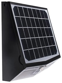 Exteriérové solárne nástenné LED svietidlo Solar, 1x LED 15w, čierna, pohybový senzor, ovládač