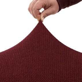 Super strečové poťahy HARMONIA bordó sedačka s otomanom vľavo (š. 210 - 320 cm)