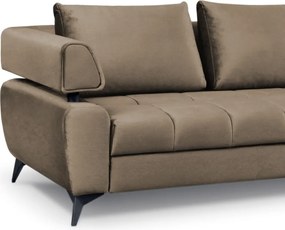 Rohová sedacia súprava Paris, svetlo hnedá látka, pravý roh