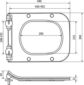 Mexen - WC sedátko SLIM DUROPLAST na wc misu STELLA, MARGO (821) | soft-close, 39080100
