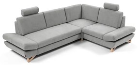 Rozkladacia rohová čalúnená sedacia súprava AVESTA do tvaru L, pravostranná, sivá, s úložným priestorom
