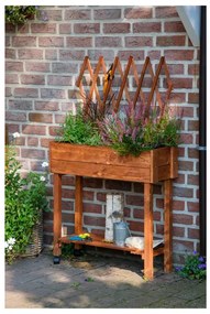 dobar Vyvýšený záhon s mriežkou, 79 x 28,5 x 130 cm (hnedá)  (100371497)