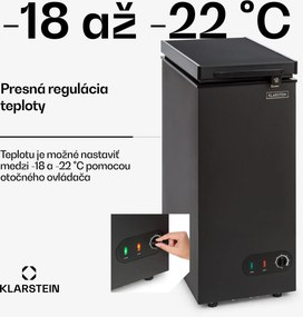 Klarstein Iceblokk 51, mraziaci box, voľne stojaci, 51 l, uzamykateľný, energet. trieda F, čierna