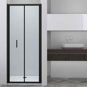 Novoterm Zalamovacie sprchové dvere NV-Solid DH BL 100, čierna/transparent - bez vaničky