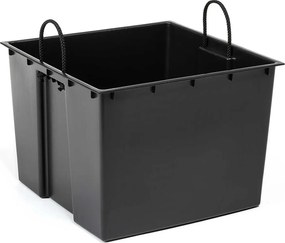 PLASTOVÝ KVETINÁČ PORTO SADA 3KS 67,7X35 CM+46,5X25 CM+57X30 CM IMITÁCIA BETÓNU ČIERNA