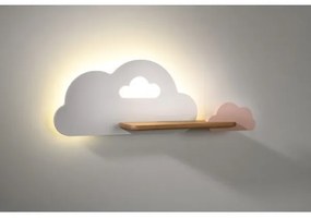 LED Detské nástenné svietidlo s poličkou CLOUD LED/5W/230V biela/ružová