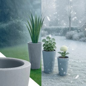 Sada 3 ks kvetináčov 3 round - sivá