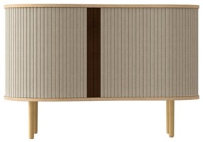 Nízka komoda v dekore duba v béžovo-prírodnej farbe s posuvnými dverami 100x67 cm Audacious – UMAGE
