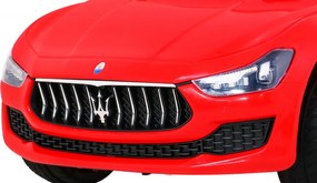 Ramiz Elektrické autíčko Maserati Ghibli na akumulátor červené + diaľkové ovládanie + pomalý štart + EVA + MP3 USB + LED