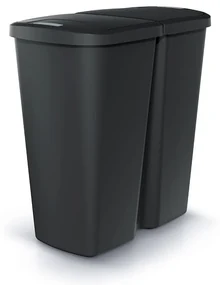 Odpadkový kôš DUO čierny, 45 l, čierna