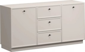 Komoda Lorini 150 cm so zásuvkami - kašmír / čierne úchytky